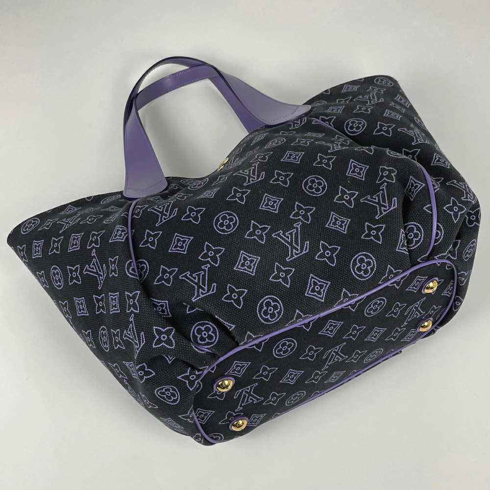 Louis Vuitton Ipanema Beach Purple Tote Black Cabas Handbag Marine